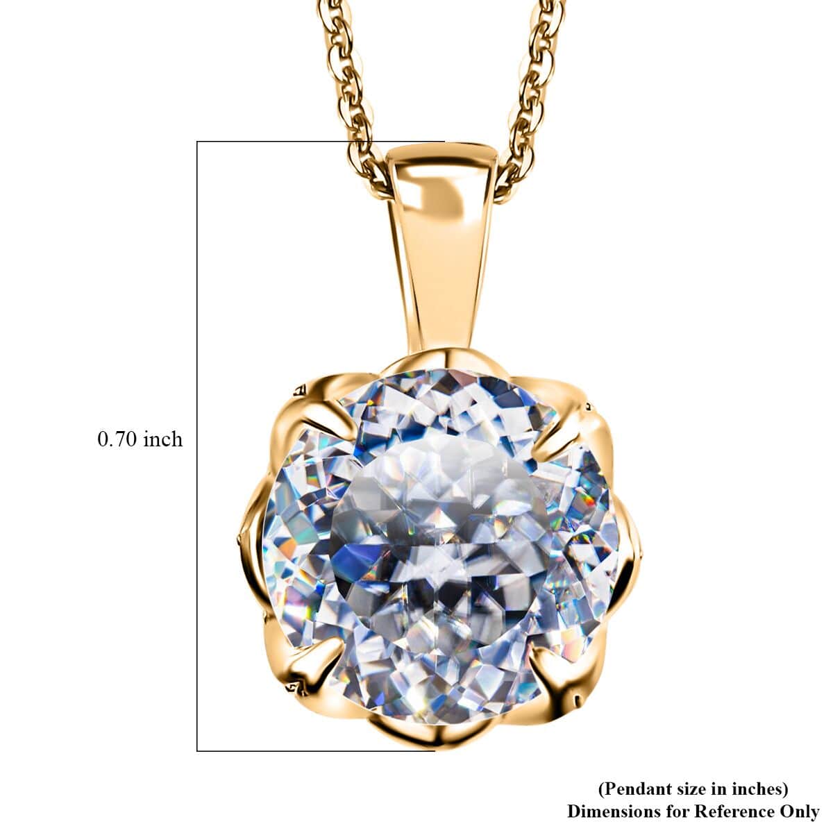 Birds Nest Cut Moissanite 4.00 ctw Pendant Necklace in Vermeil Yellow Gold Over Sterling Silver 20 Inches image number 6