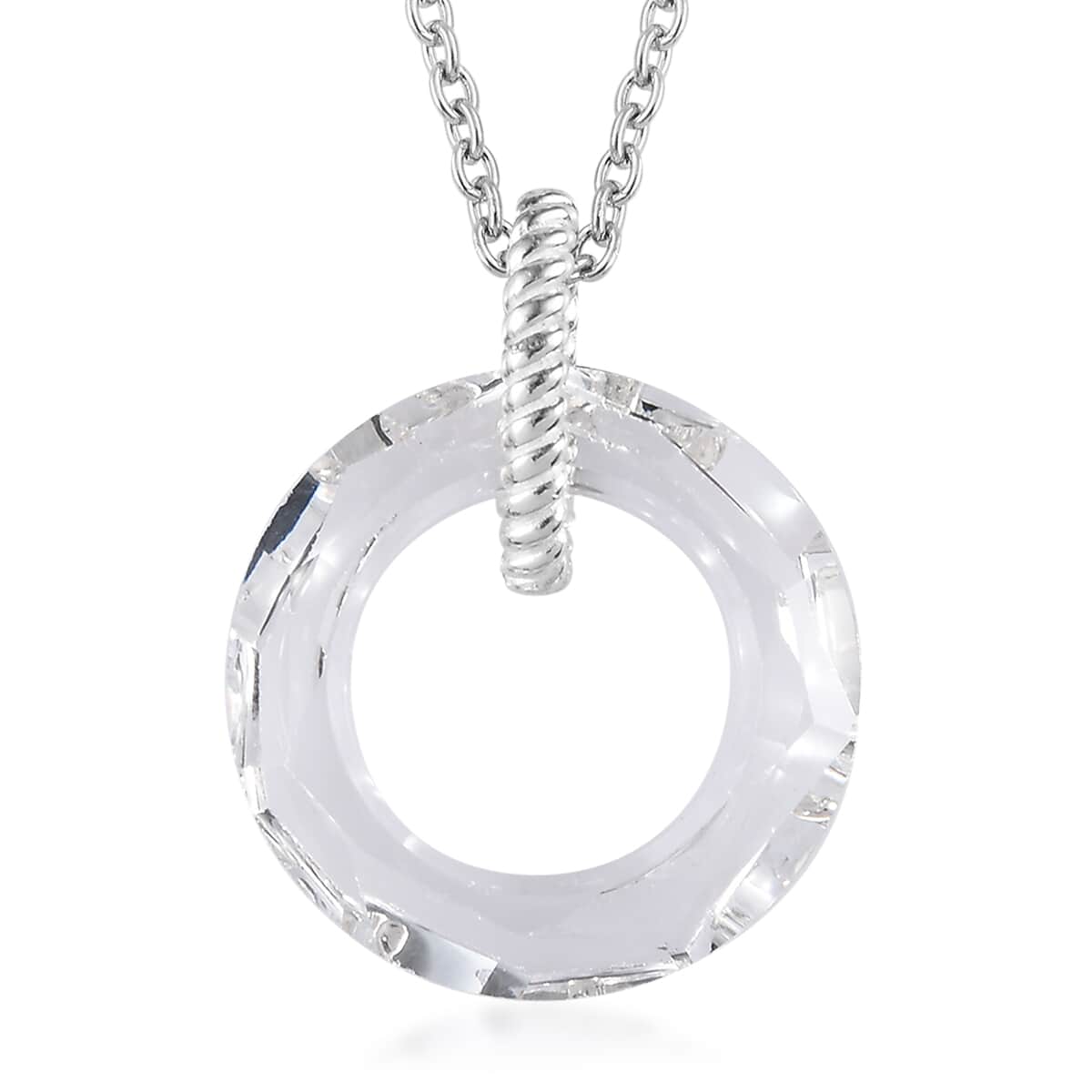 Designer Premium Austrian Crystal Pendant in Sterling Silver with Stainless Steel 20 Inches image number 0