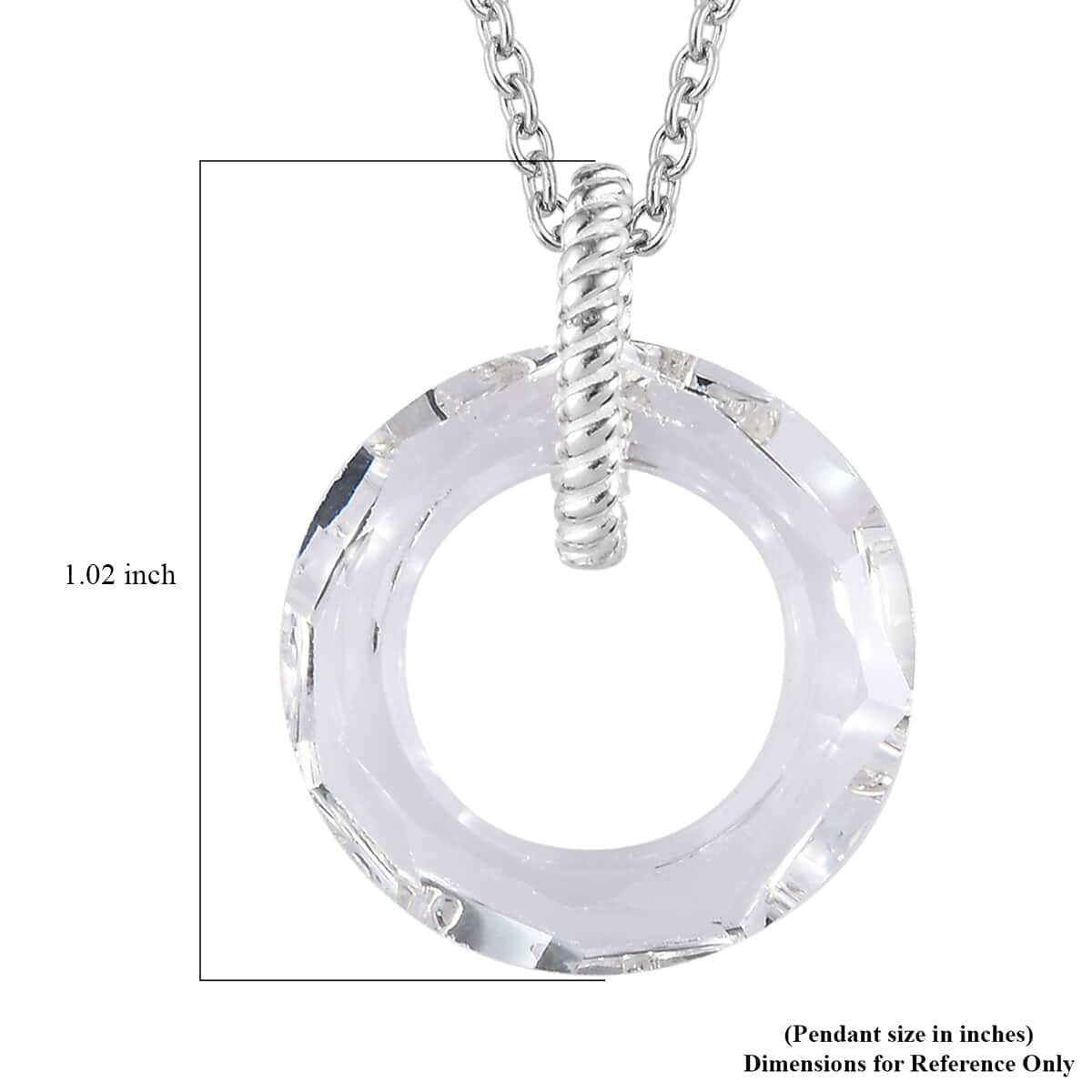 Designer Premium Austrian Crystal Pendant in Sterling Silver with Stainless Steel 20 Inches image number 5