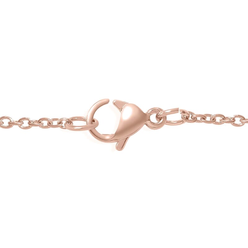 14K Rose Gold Over Sterling Silver Snowflake Pendant with ION Plated RG Stainless Steel Necklace 20 Inches