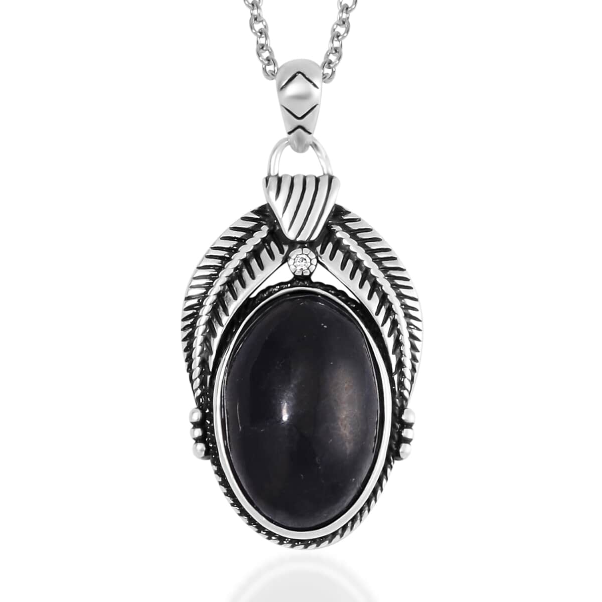 Shungite 10.00 ctw Pendant in ION Plated Copper with Stainless Steel Necklace 20 Inches image number 0