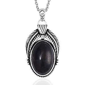 Shungite 10.00 ctw Pendant in ION Plated Copper with Stainless Steel Necklace 20 Inches