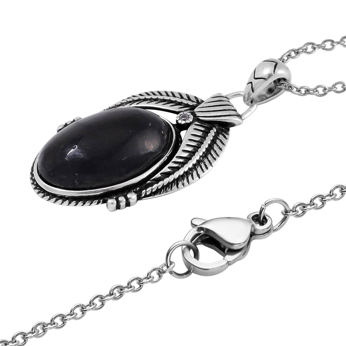 Shungite 10.00 ctw Pendant in ION Plated Copper with Stainless Steel Necklace 20 Inches image number 3