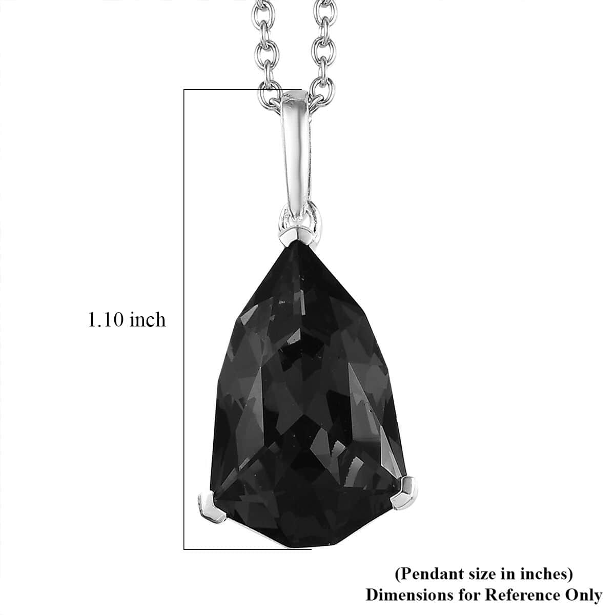 Designer Premium Foilback Amethyst Color Austrian Crystal Pendant in Sterling Silver with Stainless Steel Necklace 20 Inches image number 5