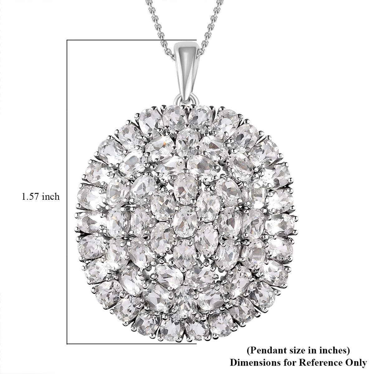 White Topaz 14.15 ctw Floral Pendant in Platinum Over Copper with Stainless Steel Necklace 20 Inches image number 5