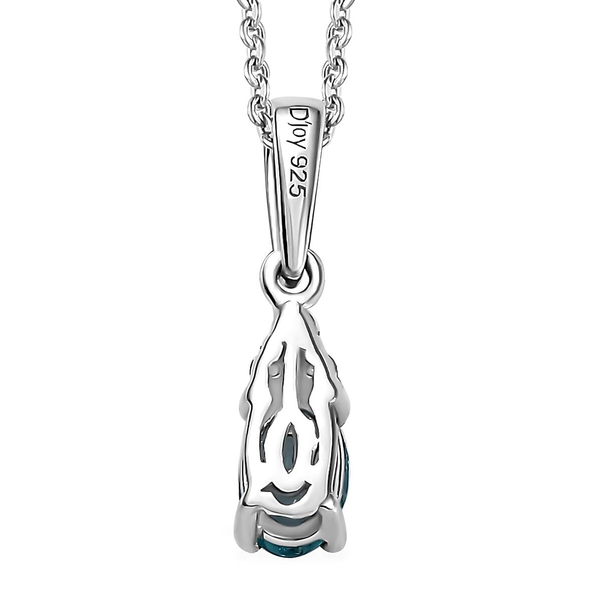 Madagascar Paraiba Apatite, Moissanite Ring (Size 5.0) and Pendant Necklace 20 Inches in Platinum Over Sterling Silver 1.15 ctw