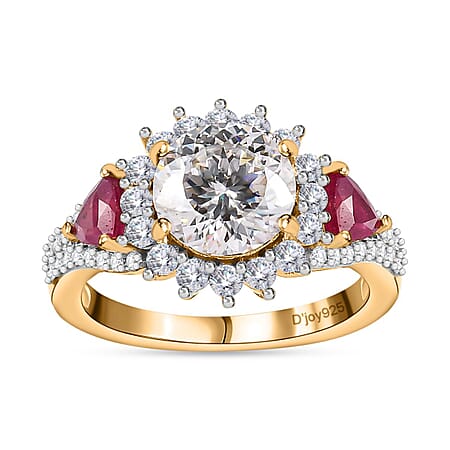 Moissanite & Niassa Ruby in YG Vermeil / 6 - Product card gallery slide 4 (10176580256057)