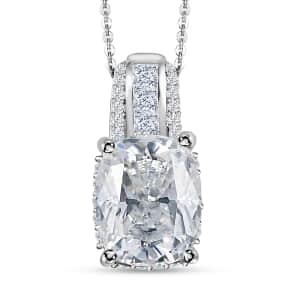 Moissanite Pendant Necklace 20 Inches in Platinum Over Sterling Silver 3.85 ctw