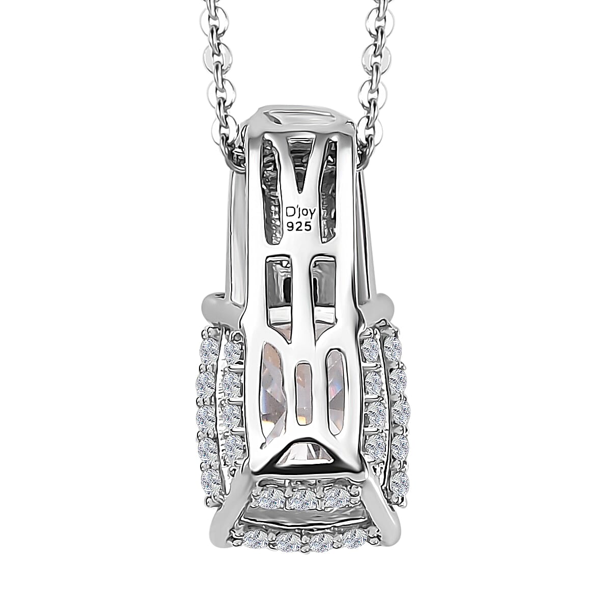 Moissanite Pendant Necklace 20 Inches in Platinum Over Sterling Silver 3.85 ctw