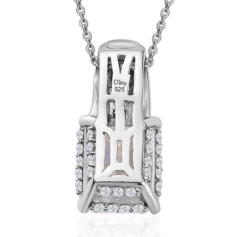 Moissanite Pendant Necklace 20 Inches in Platinum Over Sterling Silver 4.35 ctw