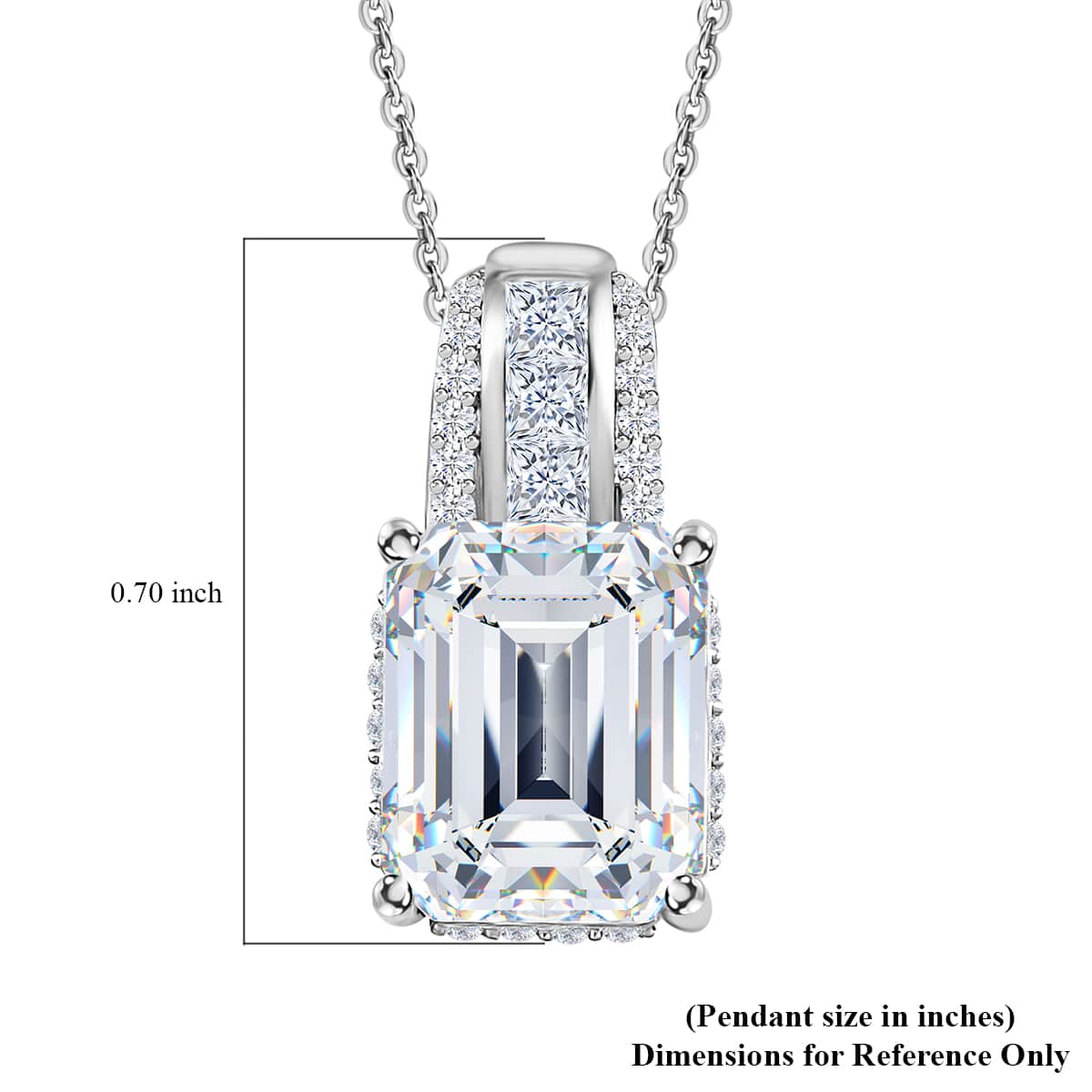 Moissanite Pendant Necklace 20 Inches in Platinum Over Sterling Silver 4.35 ctw image number 6