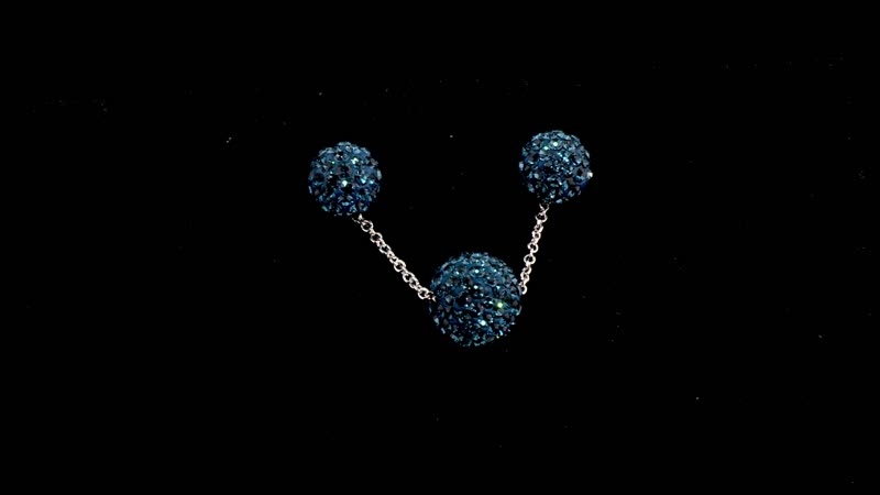 Blue Austrian Crystal Earrings and Necklace 18 Inches in Silvertone