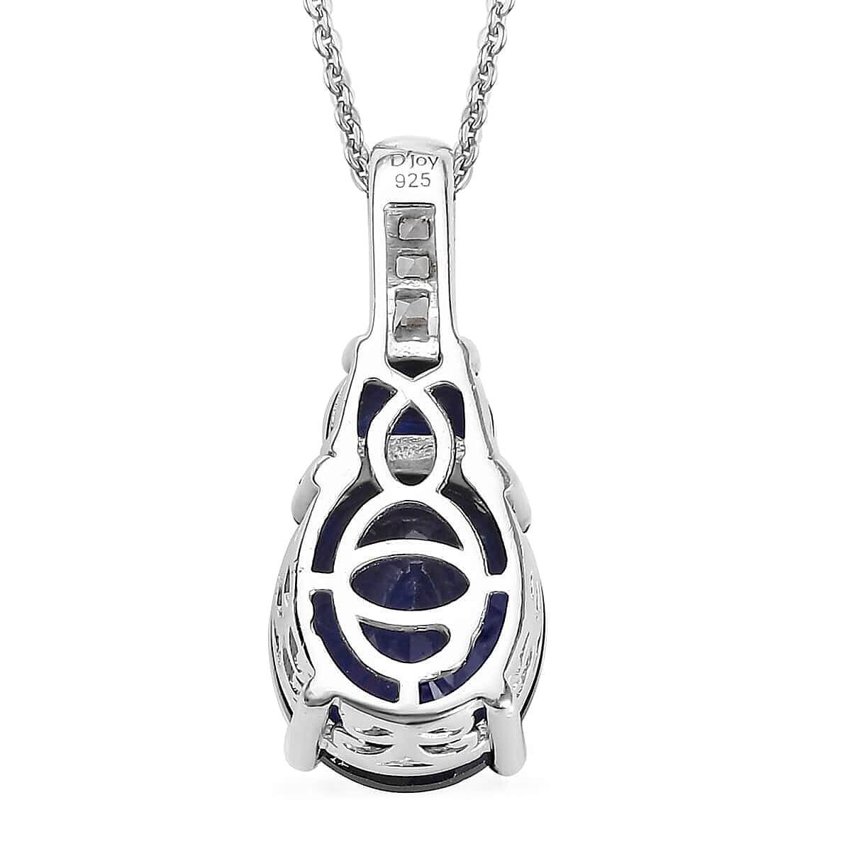Masoala Sapphire (FF) and White Topaz Pendant Necklace 20 Inches in Platinum Over Sterling Silver 8.40 ctw