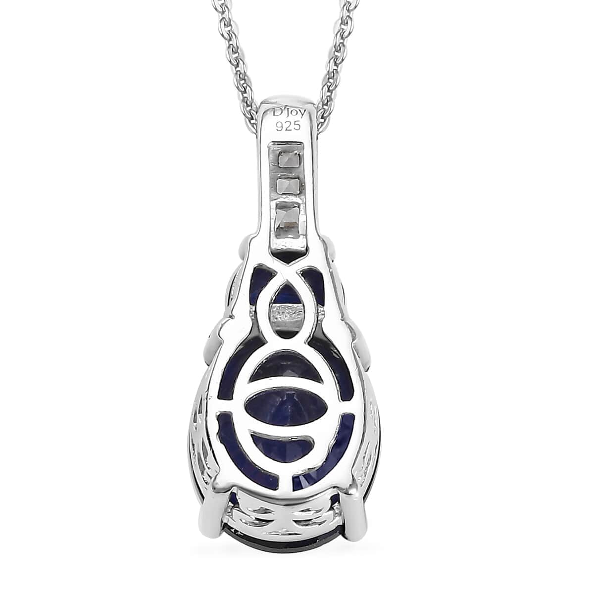 Masoala Sapphire (FF) and White Topaz Pendant Necklace 20 Inches in Platinum Over Sterling Silver 8.40 ctw image number 4