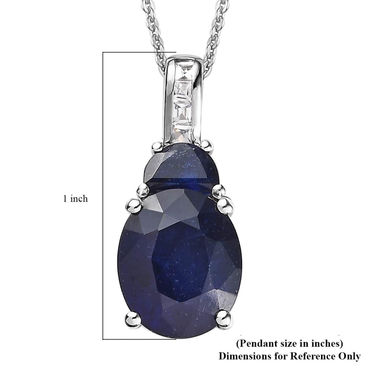 Masoala Sapphire (FF) and White Topaz Pendant Necklace 20 Inches in Platinum Over Sterling Silver 8.40 ctw image number 6