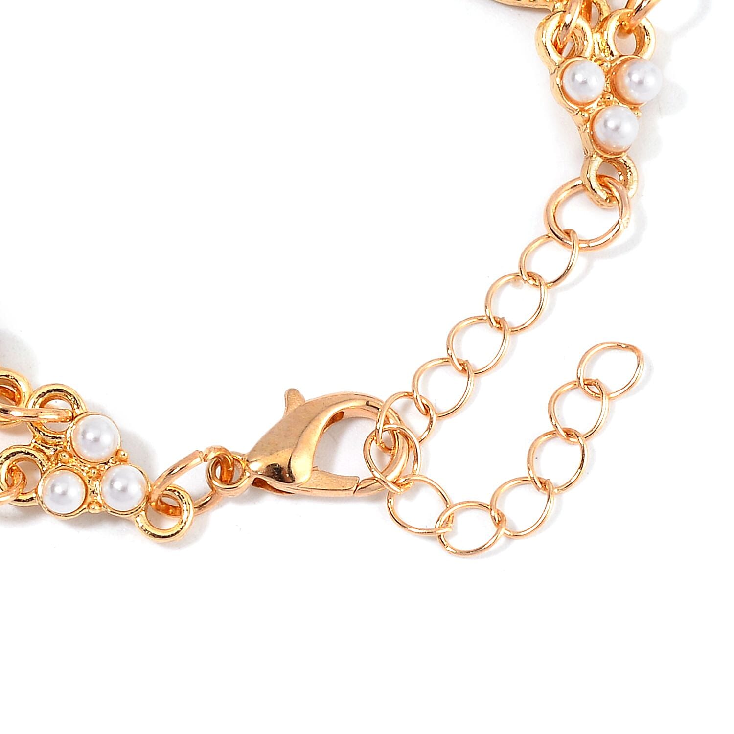 Lapis Lazuli and White Shell Pearl Bracelet (6.50-8.50In) and Earrings in Goldtone 24.50 ctw