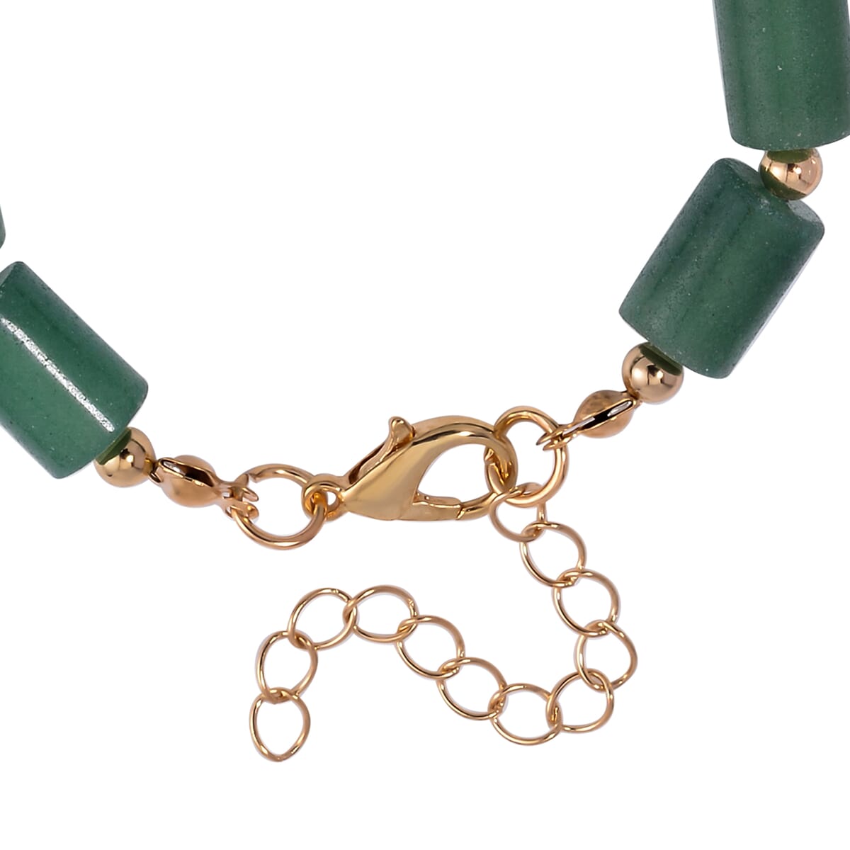 Green Aventurine Bracelet (7.00-9.00In) and Lever Back Earrings in Goldtone 136.40 ctw image number 3