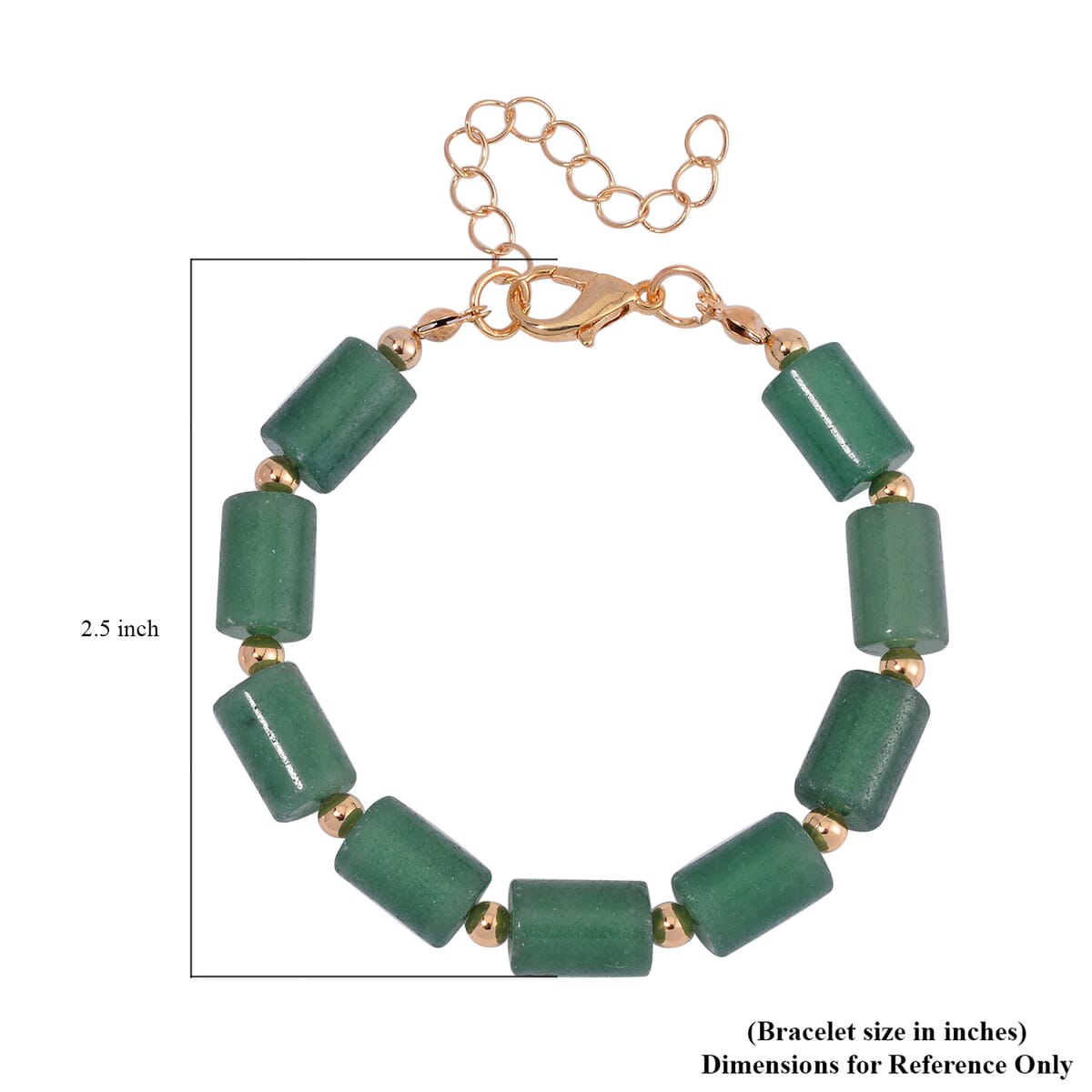 Green Aventurine Bracelet (7.00-9.00In) and Lever Back Earrings in Goldtone 136.40 ctw image number 4