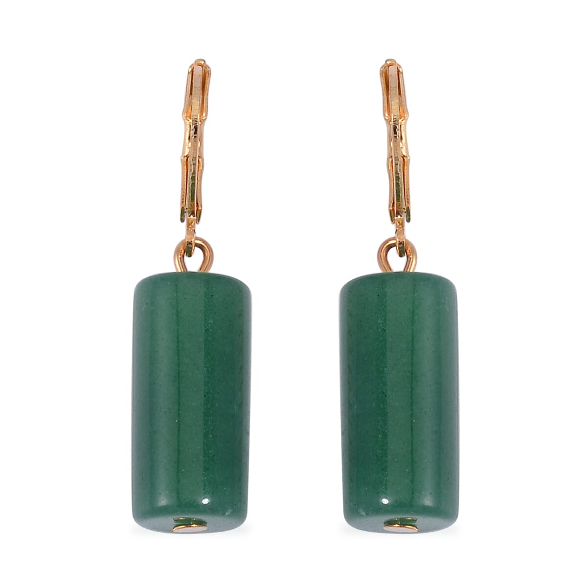 Green Aventurine Bracelet (7.00-9.00In) and Lever Back Earrings in Goldtone 136.40 ctw image number 5