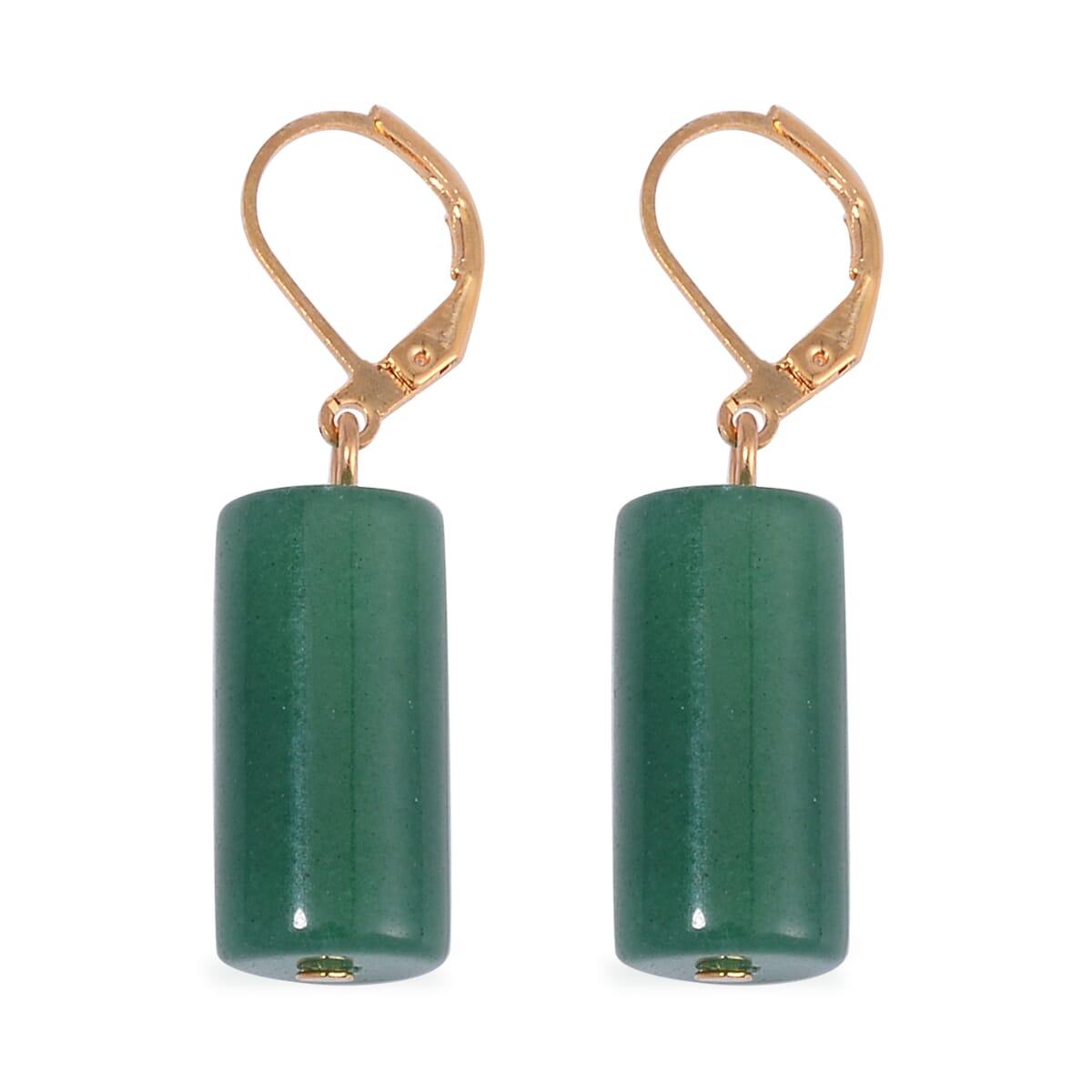 Green Aventurine Bracelet (7.00-9.00In) and Lever Back Earrings in Goldtone 136.40 ctw image number 6