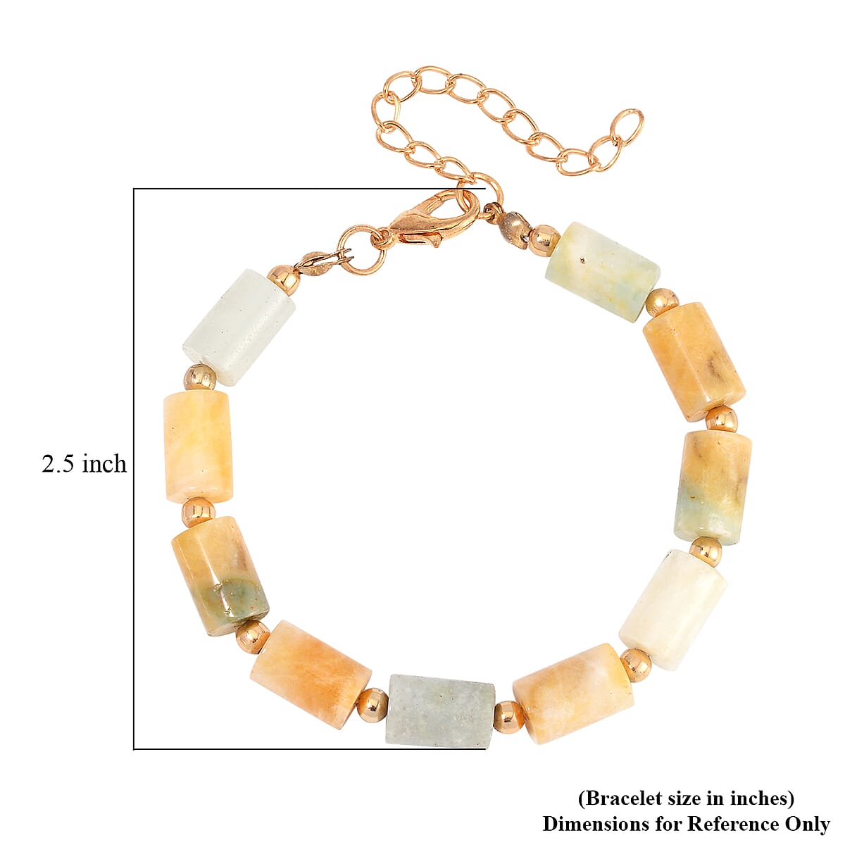 Multi Color Amazonite Bracelet (7.00-9.00In) and Lever Back Earrings in Goldtone 136.40 ctw image number 4