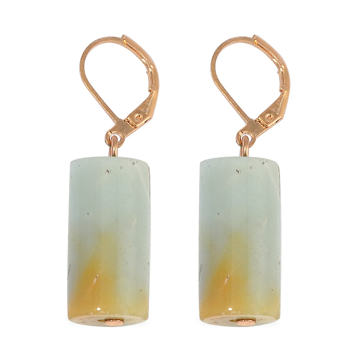 Multi Color Amazonite Bracelet (7.00-9.00In) and Lever Back Earrings in Goldtone 136.40 ctw image number 6