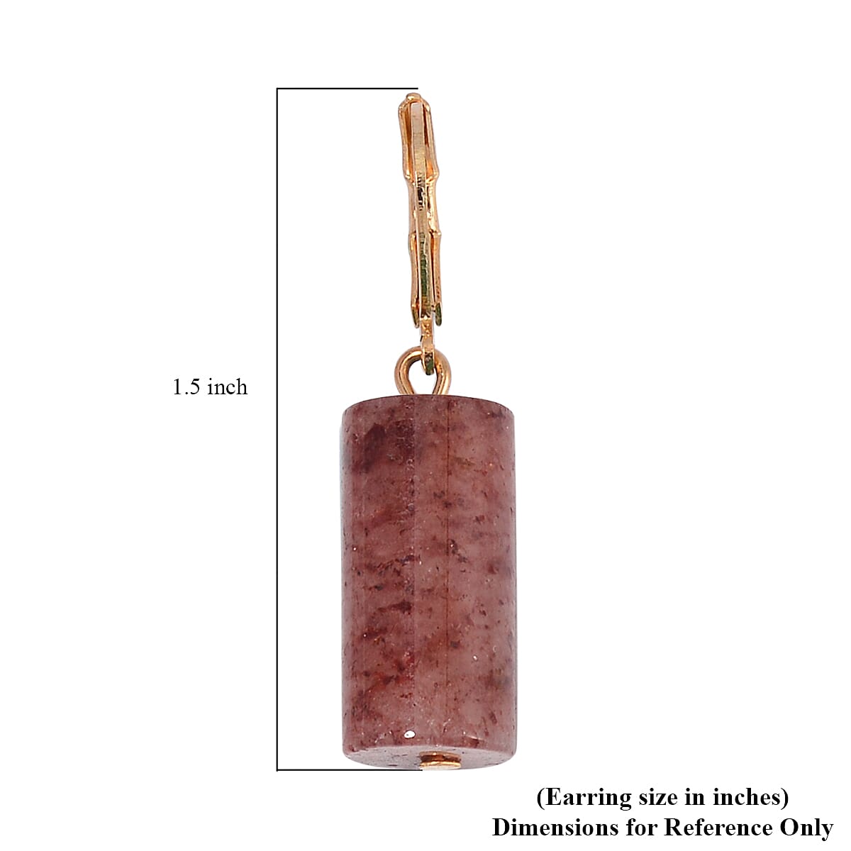 Strawberry Quartz Bracelet (7.00-9.00In) and Lever Back Earrings in Goldtone 136.40 ctw image number 7