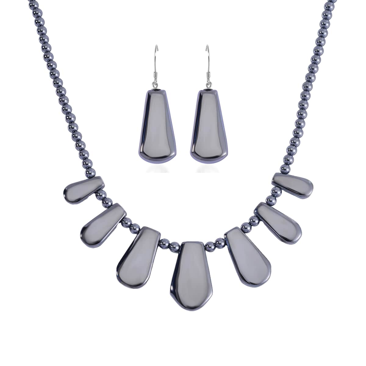 Terahertz 346.85 ctw Fancy and Beaded Necklace and Earrings in Rhodium Over Sterling Silver 20 Inches image number 0