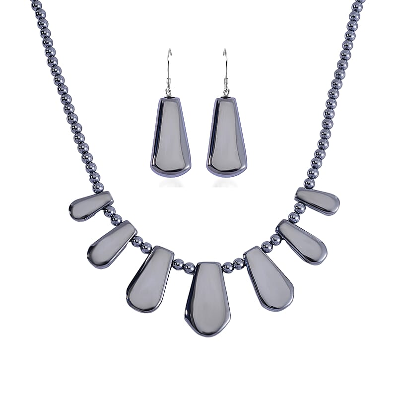 Terahertz 346.85 ctw Fancy and Beaded Necklace and Earrings in Rhodium Over Sterling Silver 20 Inches
