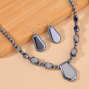 Terahertz 277.05 ctw Fancy and Beaded Necklace and Earrings in Rhodium Over Sterling Silver 20 Inches