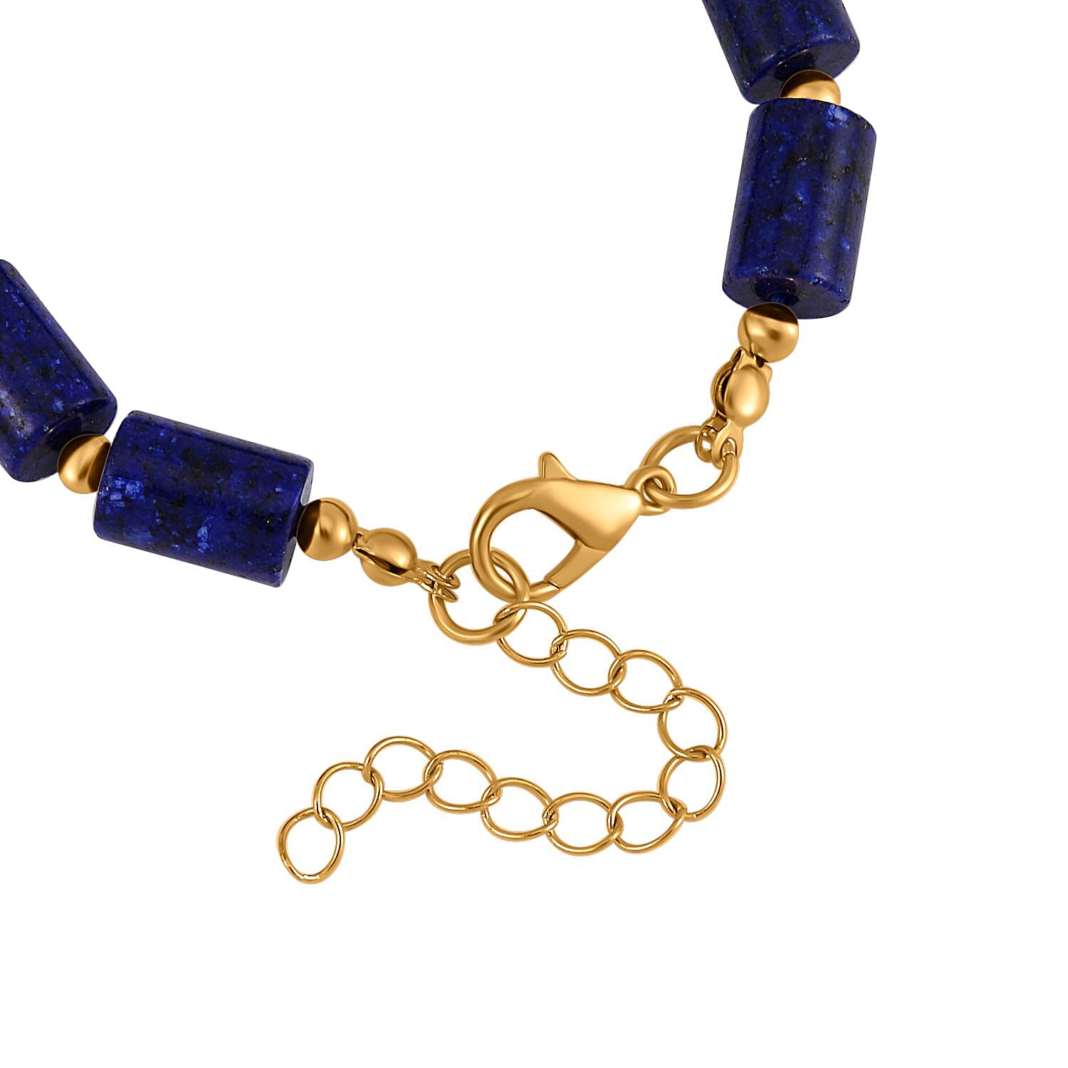 Lapis Lazuli 136.40 ctw Set Earrings and Bracelet (6.50-8.50 In) in Goldtone