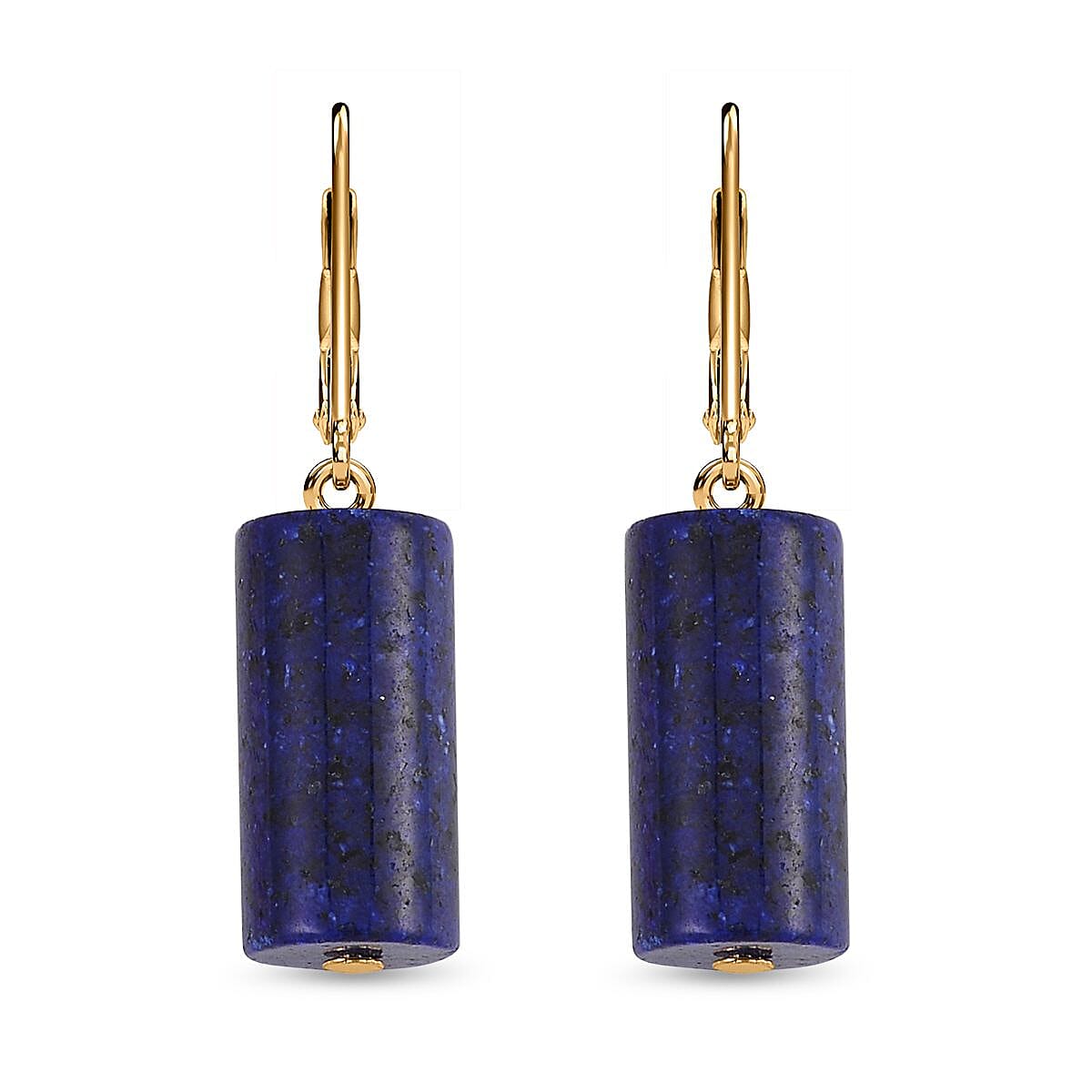 Lapis Lazuli 136.40 ctw Set Earrings and Bracelet (6.50-8.50 In) in Goldtone