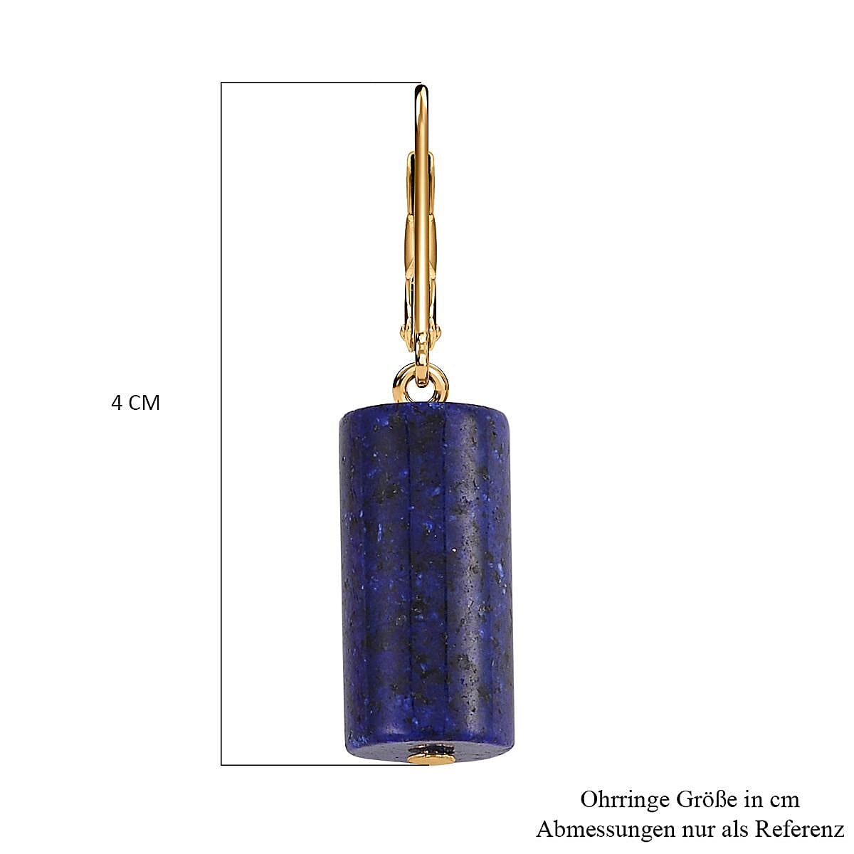 Lapis Lazuli 136.40 ctw Set Earrings and Bracelet (6.50-8.50 In) in Goldtone