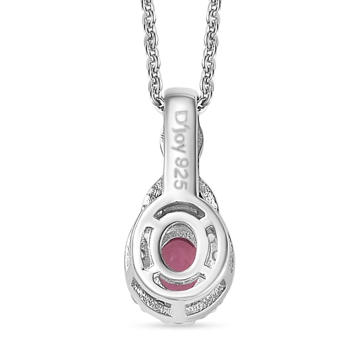 Ouro Fino Rubellite and White Zircon Ring (Size 5.0) and Pendant Necklace 20 Inches in Vermeil YG and Platinum Over Sterling Silver 1.10 ctw image number 8