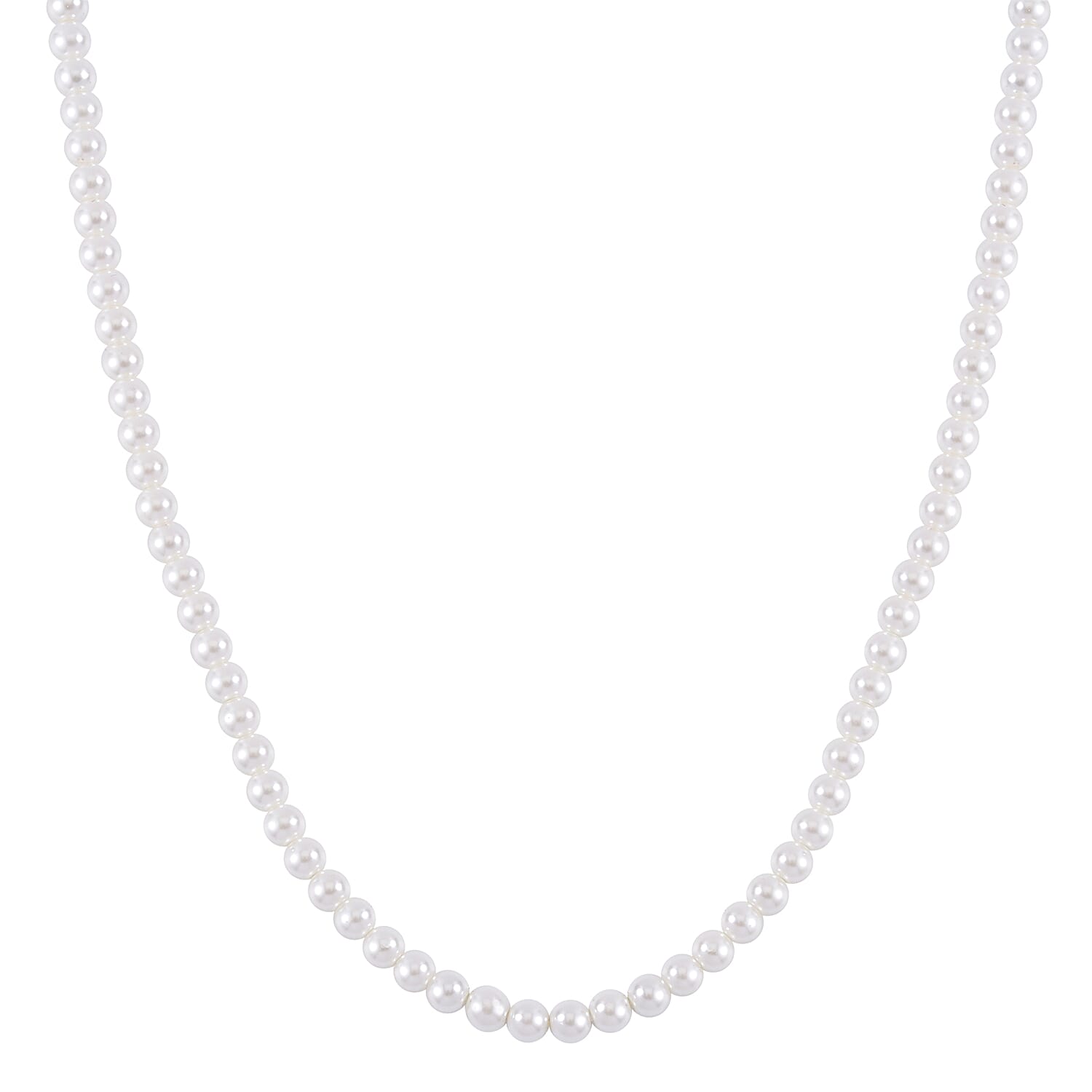 Set with Bow Ribbon Burgundy Packaging 9pcs Set White Color Constituted Shell Pearl Stretch Bracelet, Earrings and Necklace (20-22 Inches) in Stainless Steel