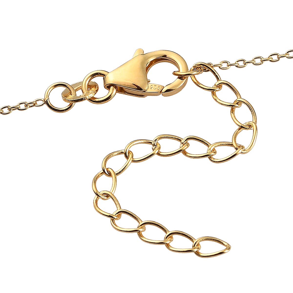Premium Montana Sapphire and White Zircon 0.65 ctw Pendant Necklace (20 Inches) in 18K Vermeil YG Over Sterling Silver