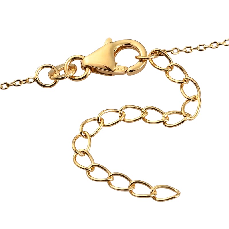 Premium Montana Sapphire and White Zircon 0.65 ctw Pendant Necklace (20 Inches) in 18K Vermeil YG Over Sterling Silver