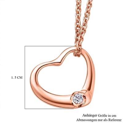 Moissanite 0.05 ctw Pendant Necklace in Vermeil RG Over Sterling Silver 18 Inches