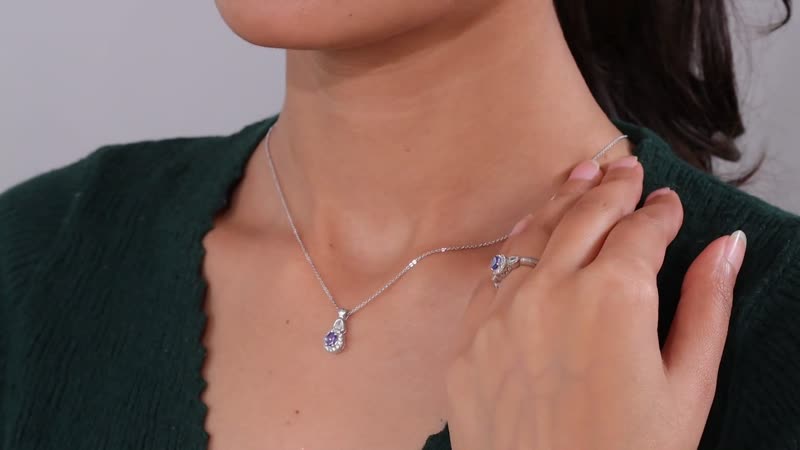Tanzanite Ring (Size 10.0) and Pendant Necklace 20 Inches in Platinum Over Sterling Silver 1.75 ctw