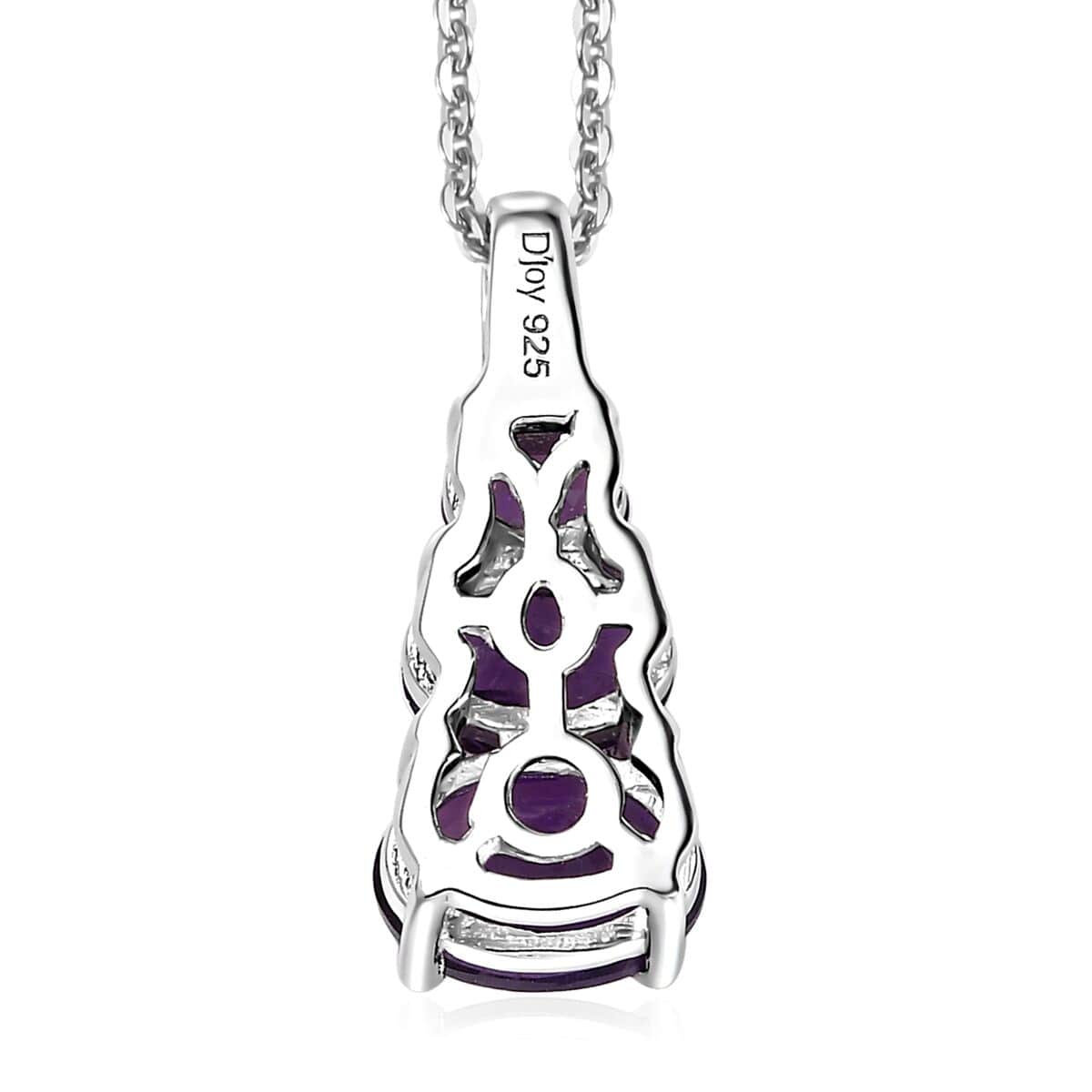 African Amethyst Pendant Necklace (20 Inches) in Platinum Over Sterling Silver 1.35 ctw image number 4