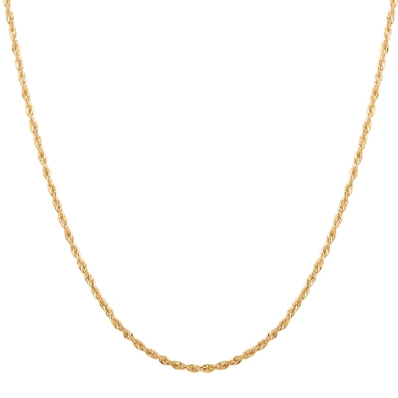 10K Yellow Gold 1.5mm Rope Set of 2 Chain Necklace 20 & 22 Inches 2.7 Grams