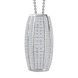 Diamond Pendant Necklace 20 Inches in Platinum Over Sterling Silver 1.00 ctw