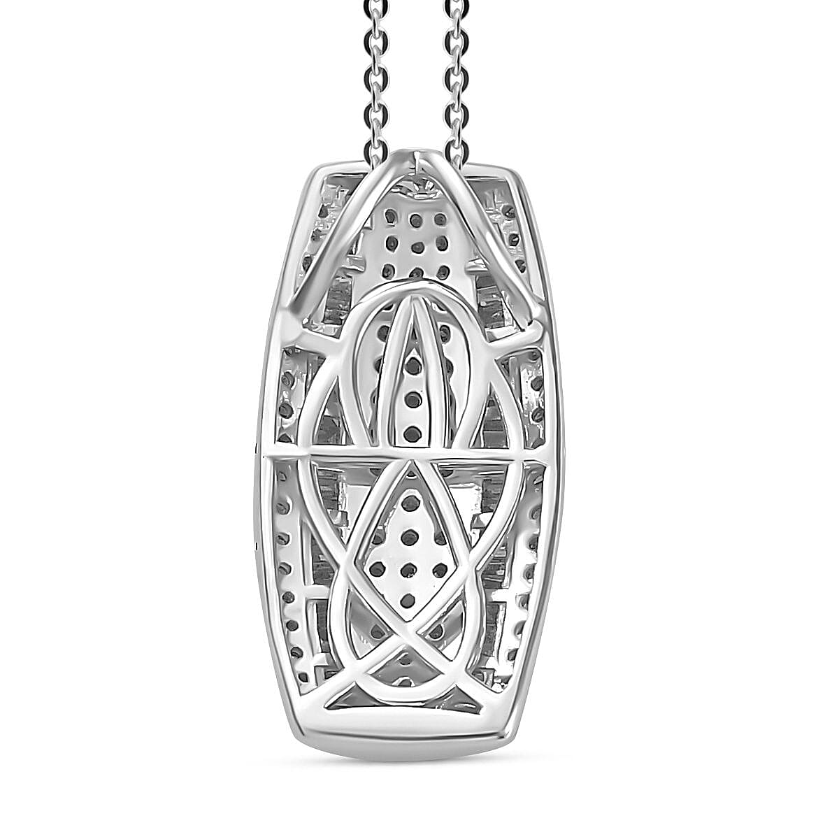 Diamond Pendant Necklace 20 Inches in Platinum Over Sterling Silver 1.00 ctw
