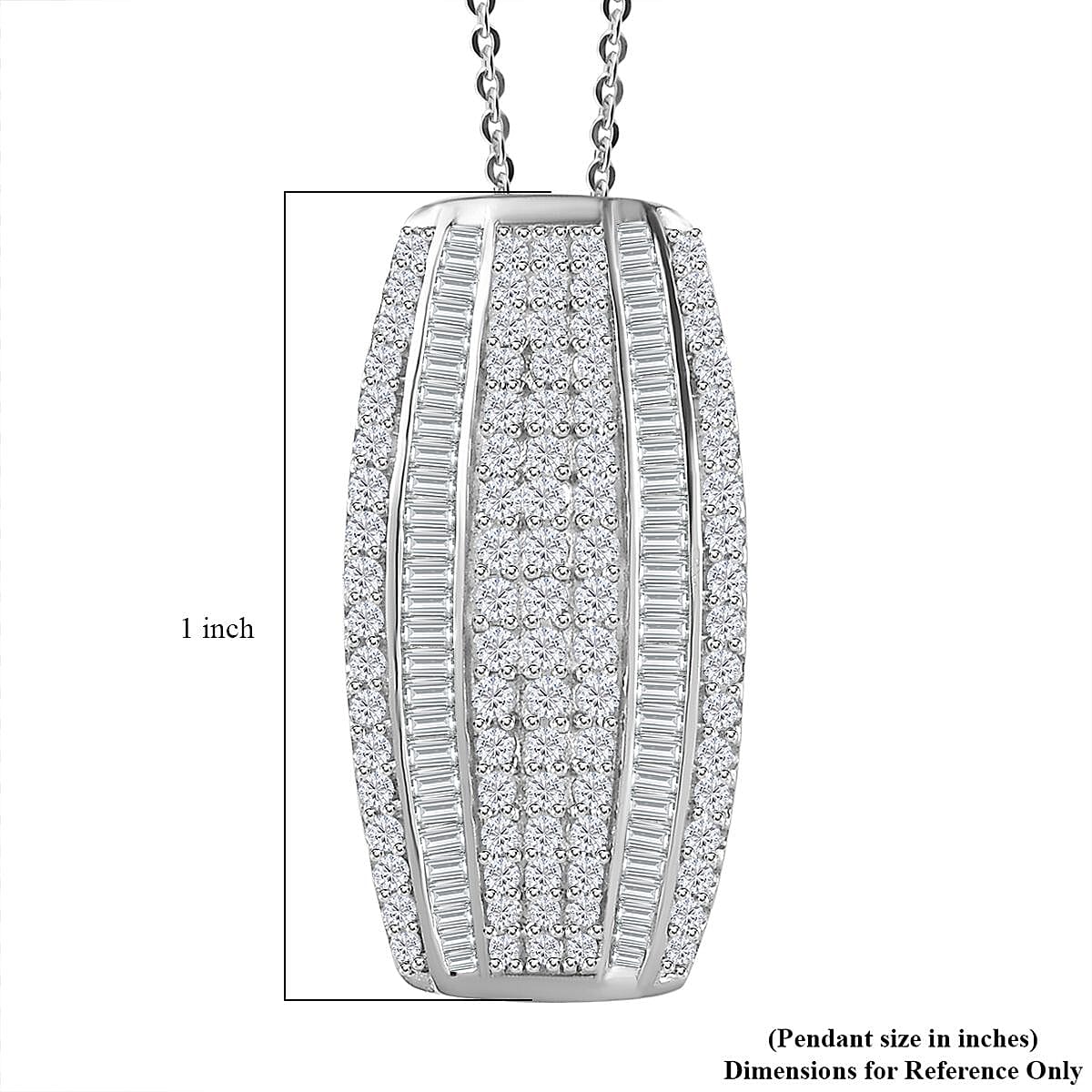 Diamond Pendant Necklace 20 Inches in Platinum Over Sterling Silver 1.00 ctw