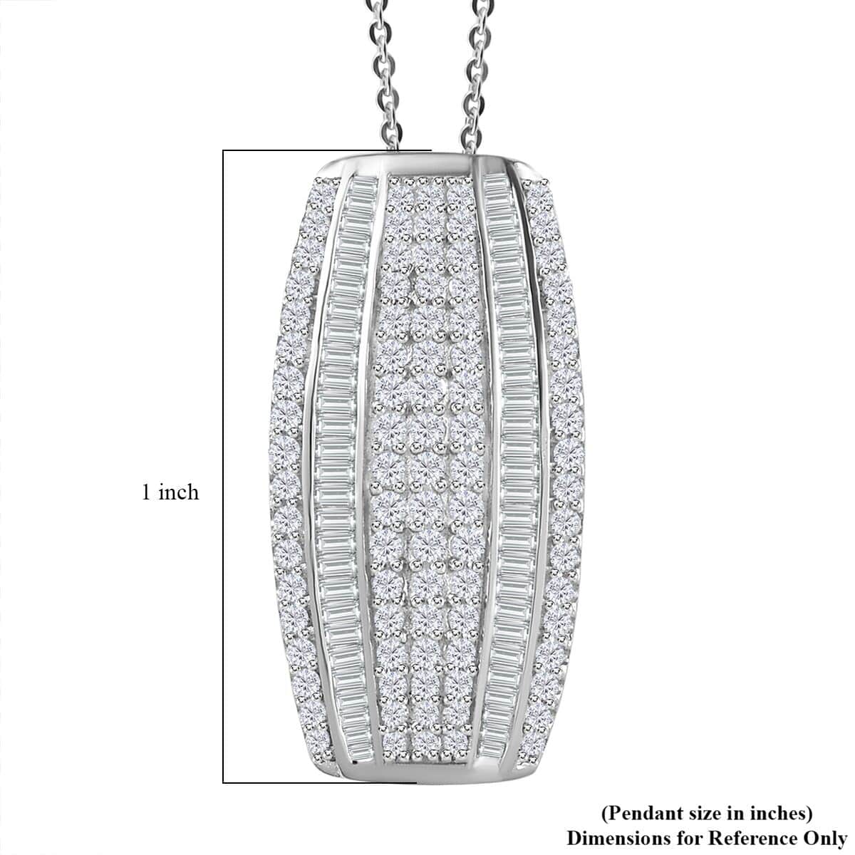 Diamond Pendant Necklace 20 Inches in Platinum Over Sterling Silver 1.00 ctw image number 6