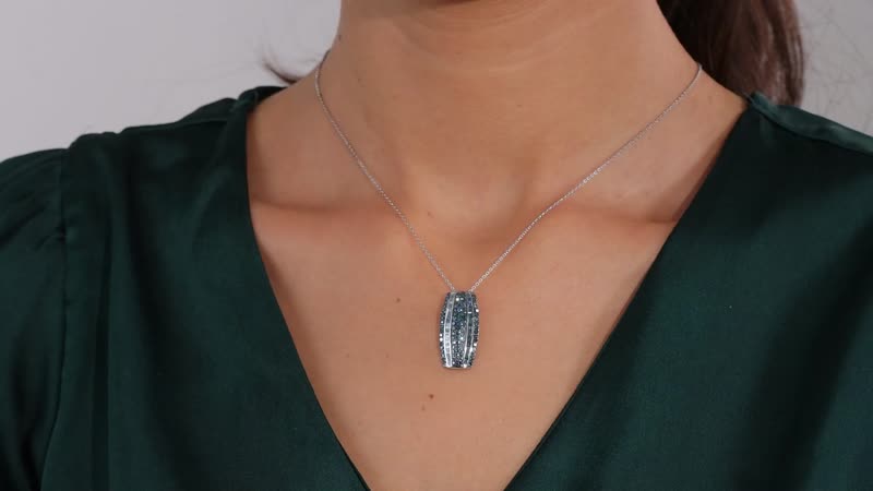 Diamond Pendant Necklace 20 Inches in Platinum Over Sterling Silver 1.00 ctw