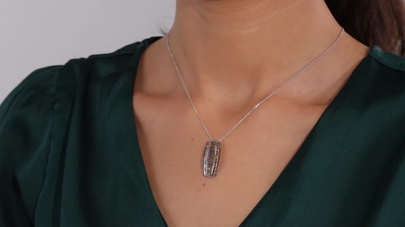Diamond Pendant Necklace 20 Inches in Platinum Over Sterling Silver 1.00 ctw