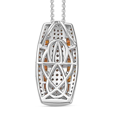 Red Diamond Pendant Necklace 20 Inches in Platinum Over Sterling Silver 1.00 ctw