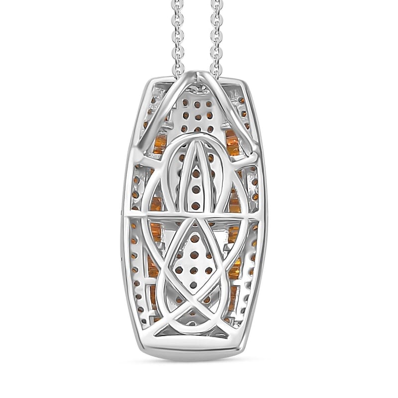 Red Diamond Pendant Necklace 20 Inches in Platinum Over Sterling Silver 1.00 ctw