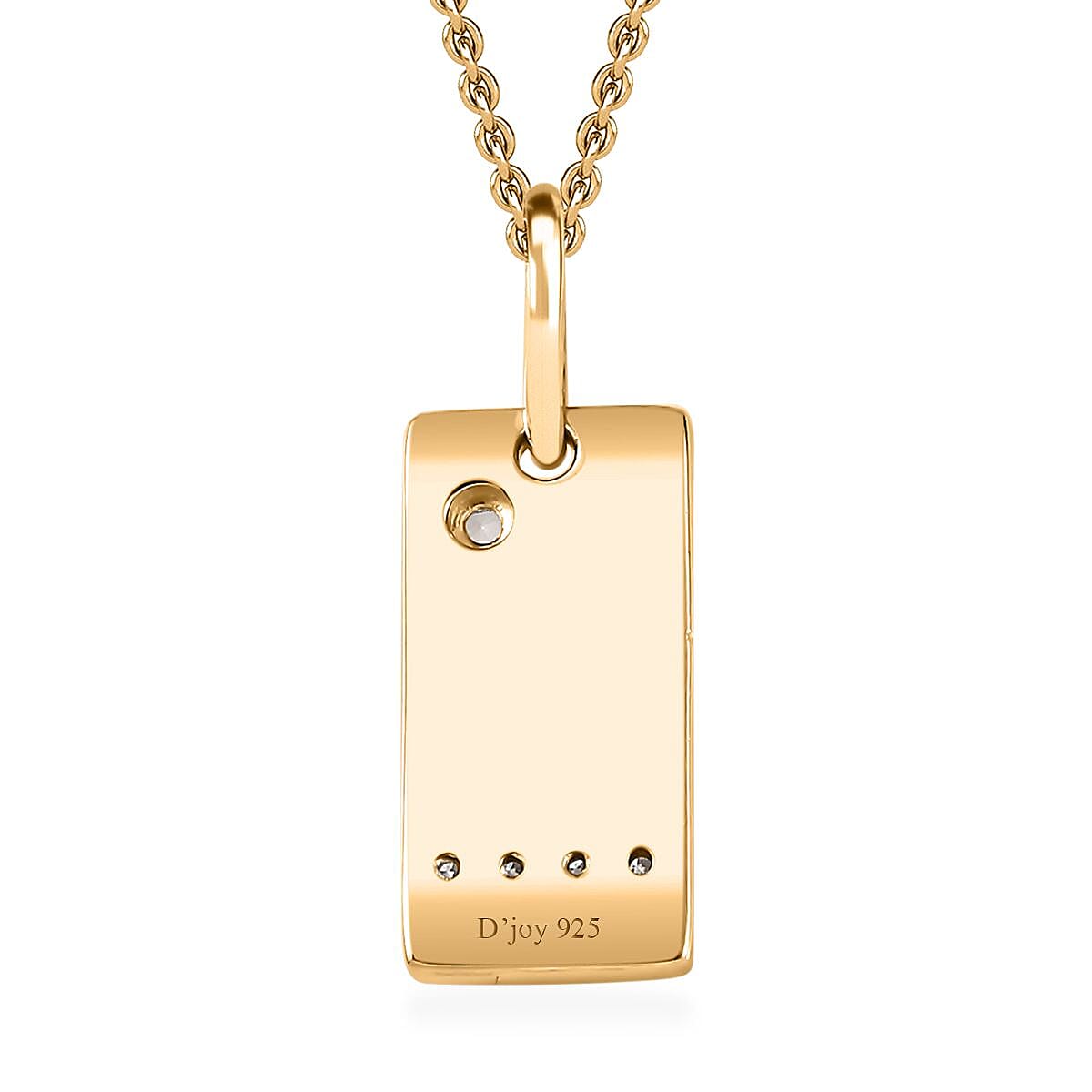 Orissa Rhodolite Garnet and Moissanite Aries Zodiac Medallion Pendant Necklace 20 Inches in Vermeil Yellow Gold Over Sterling Silver 0.20 ctw